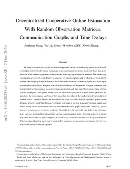 Decentralized Cooperative Online Estimation With Random Observation
  Matrices, Communication Graphs and Time Delays