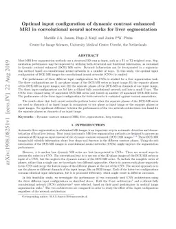 Optimal input configuration of dynamic contrast enhanced MRI in
  convolutional neural networks for liver segmentation