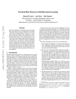 Practical Risk Measures in Reinforcement Learning