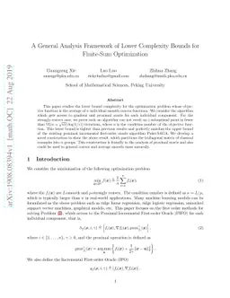 A General Analysis Framework of Lower Complexity Bounds for Finite-Sum
  Optimization