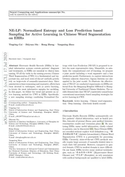 NE-LP: Normalized Entropy and Loss Prediction based Sampling for Active
  Learning in Chinese Word Segmentation on EHRs