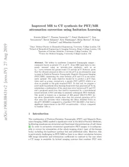 Improved MR to CT synthesis for PET/MR attenuation correction using
  Imitation Learning