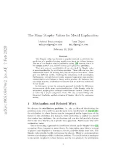 The many Shapley values for model explanation