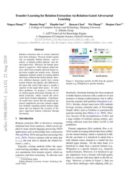Transfer Learning for Relation Extraction via Relation-Gated Adversarial
  Learning