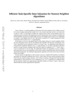 Efficient Task-Specific Data Valuation for Nearest Neighbor Algorithms