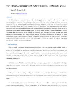Tiered Graph Autoencoders with PyTorch Geometric for Molecular Graphs