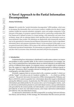 A Novel Approach to the Partial Information Decomposition