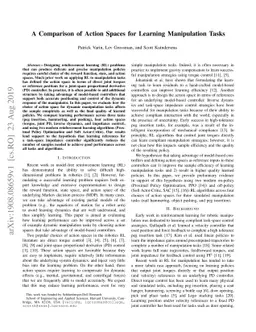 A Comparison of Action Spaces for Learning Manipulation Tasks