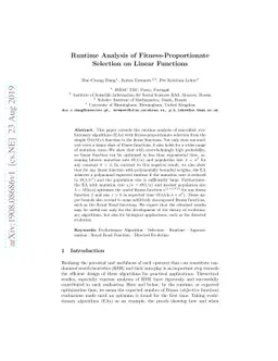 Runtime Analysis of Fitness-Proportionate Selection on Linear Functions