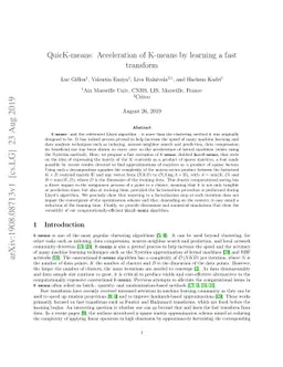 QuicK-means: Acceleration of K-means by learning a fast transform