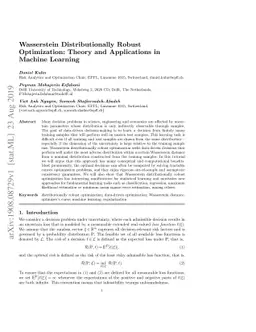 Wasserstein Distributionally Robust Optimization: Theory and
  Applications in Machine Learning