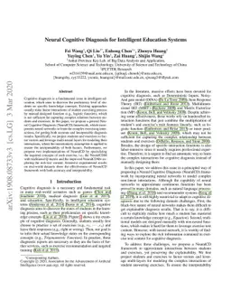 Neural Cognitive Diagnosis for Intelligent Education Systems