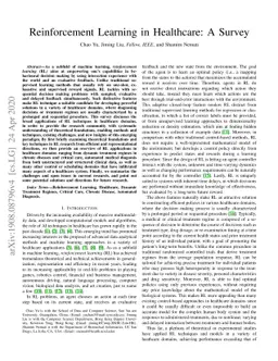 Reinforcement Learning in Healthcare: A Survey