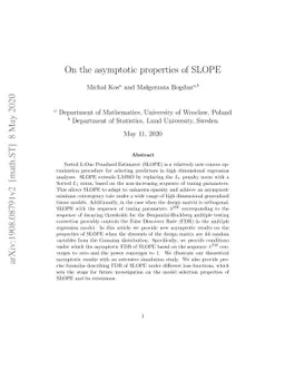 On the asymptotic properties of SLOPE
