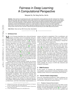 Fairness in Deep Learning: A Computational Perspective