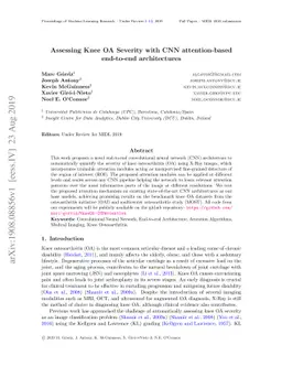 Assessing Knee OA Severity with CNN attention-based end-to-end
  architectures