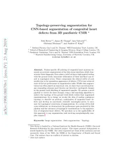 Topology-preserving augmentation for CNN-based segmentation of
  congenital heart defects from 3D paediatric CMR