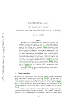 Semi-Quantum Money