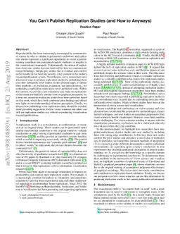 You Can't Publish Replication Studies (and How to Anyways)