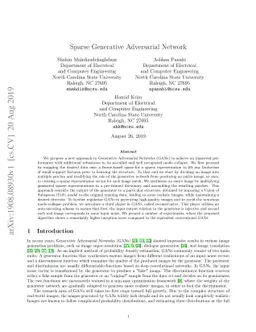 Sparse Generative Adversarial Network