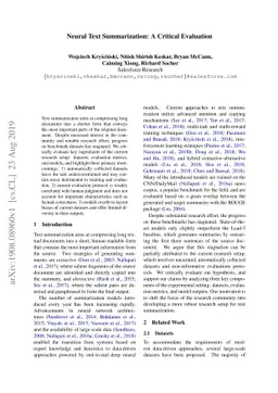 Neural Text Summarization: A Critical Evaluation