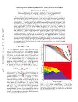 Pareto-optimal data compression for binary classification tasks