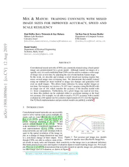 Mix & Match: training convnets with mixed image sizes for improved
  accuracy, speed and scale resiliency