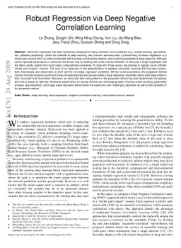 Robust Regression via Deep Negative Correlation Learning