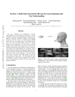 EyeNet: A Multi-Task Network for Off-Axis Eye Gaze Estimation and User
  Understanding