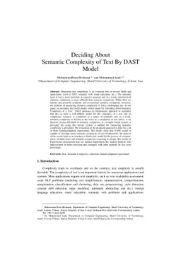 DAST Model: Deciding About Semantic Complexity of a Text