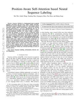 Position-Aware Self-Attention based Neural Sequence Labeling
