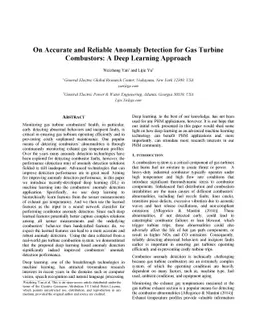 On Accurate and Reliable Anomaly Detection for Gas Turbine Combustors: A
  Deep Learning Approach