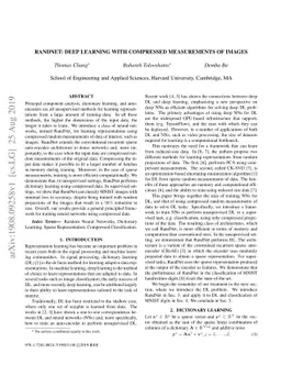 RandNet: deep learning with compressed measurements of images