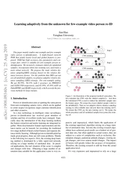 Learning adaptively from the unknown for few-example video person re-ID