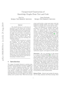 Unsupervised Construction of Knowledge Graphs From Text and Code