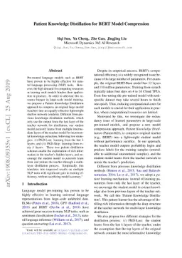 Patient Knowledge Distillation for BERT Model Compression