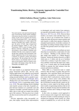 Transforming Delete, Retrieve, Generate Approach for Controlled Text
  Style Transfer