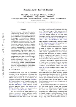 Domain Adaptive Text Style Transfer