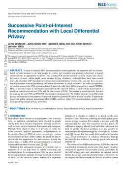 Successive Point-of-Interest Recommendation with Local Differential
  Privacy