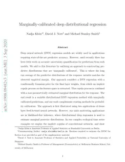 Marginally-calibrated deep distributional regression