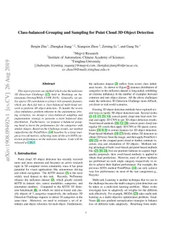 Class-balanced Grouping and Sampling for Point Cloud 3D Object Detection