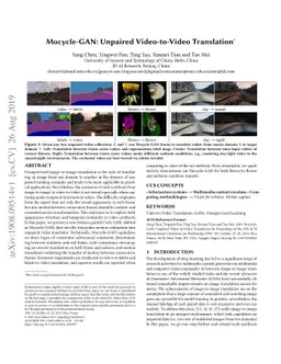 Mocycle-GAN: Unpaired Video-to-Video Translation