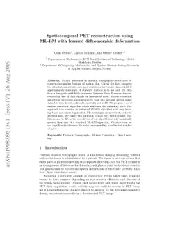 Spatiotemporal PET reconstruction using ML-EM with learned diffeomorphic
  deformation
