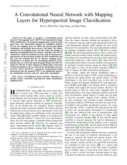 A Convolutional Neural Network with Mapping Layers for Hyperspectral
  Image Classification