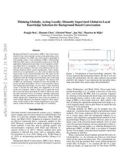 Thinking Globally, Acting Locally: Distantly Supervised Global-to-Local
  Knowledge Selection for Background Based Conversation