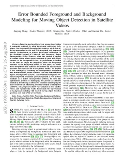 Error Bounded Foreground and Background Modeling for Moving Object
  Detection in Satellite Videos