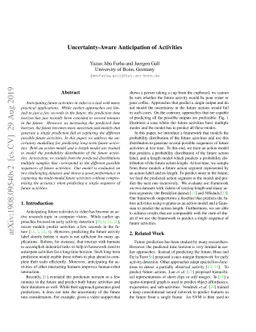 Uncertainty-Aware Anticipation of Activities