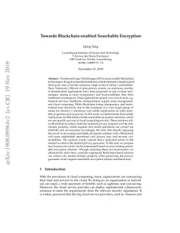 Towards Blockchain-enabled Searchable Encryption