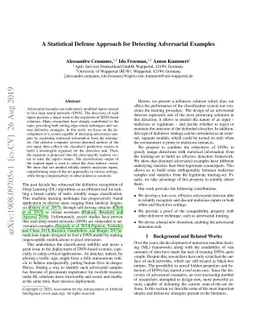 A Statistical Defense Approach for Detecting Adversarial Examples