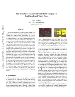 City-Scale Road Extraction from Satellite Imagery v2: Road Speeds and
  Travel Times